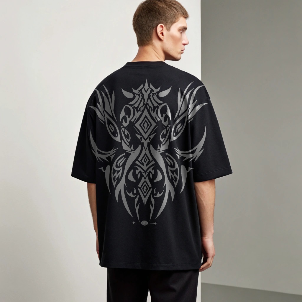WHITE FLAMES OVERSIZED UNISEX TEE