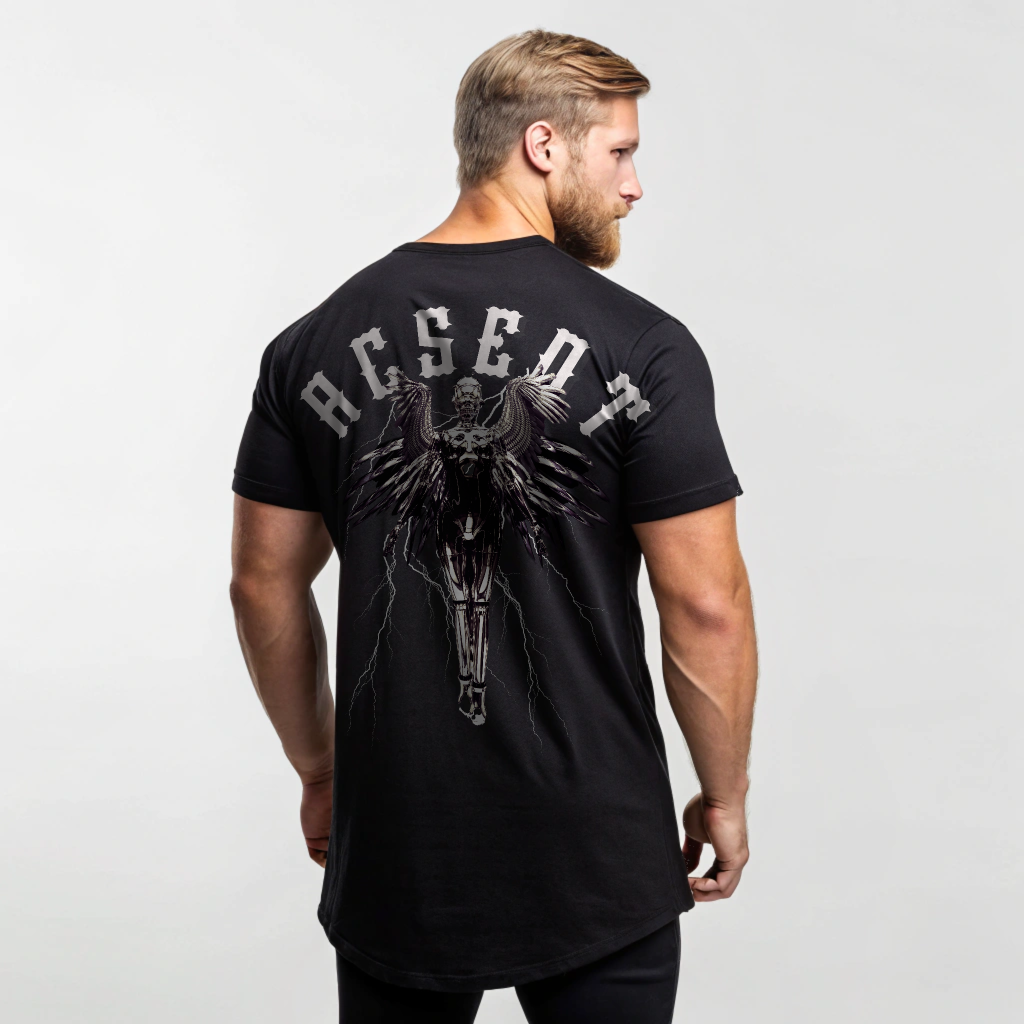 Acsent oversized black unisex t shirt